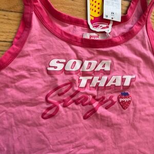 Poppi Soda That Slays Pink Graphic Crop Tank Top Womens Medium NWT